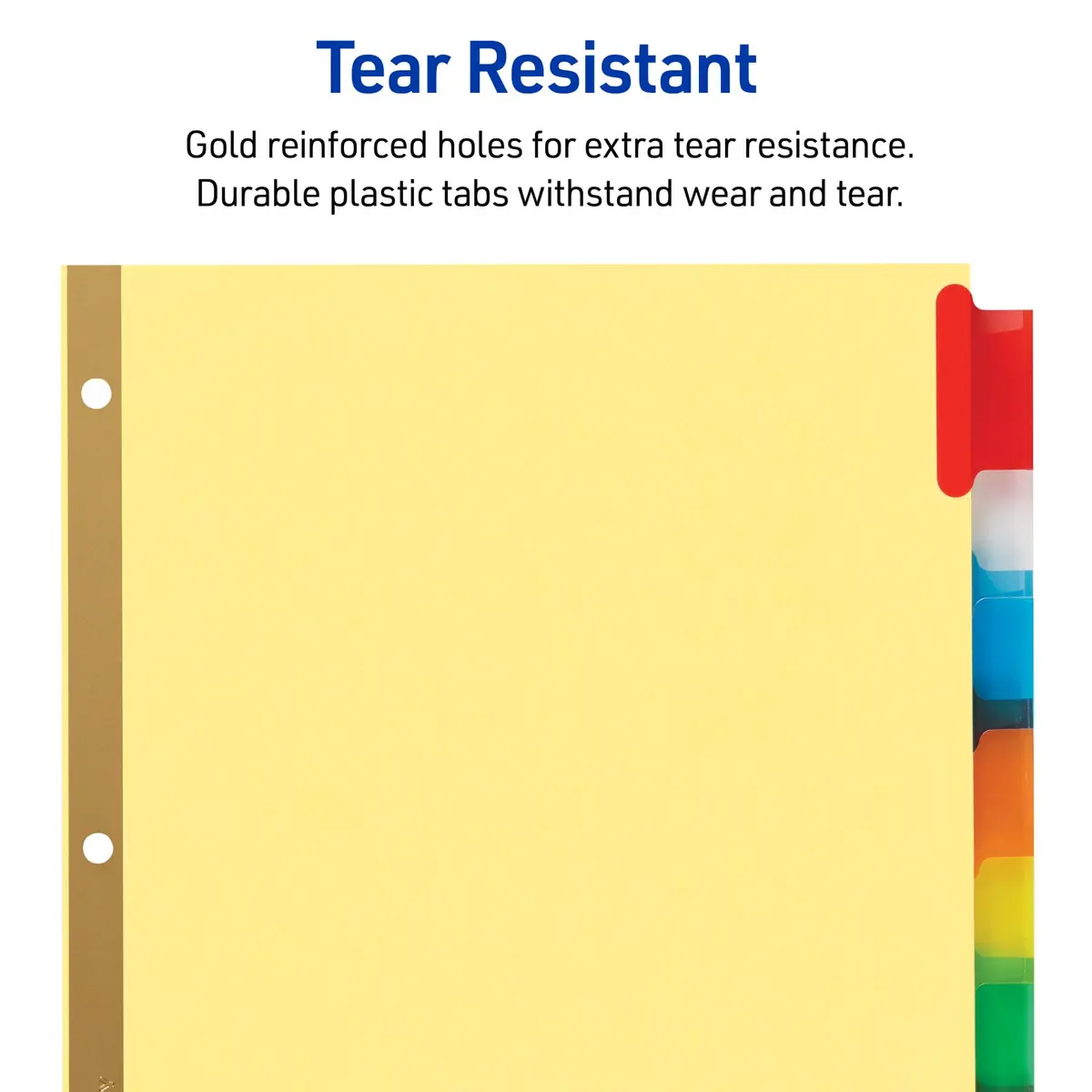 Avery Insertable Big Tab Binder Dividers, 16 Tabs (8 per set x 2 packs) | Multicolor, Gold-Reinforced Holes - view 6