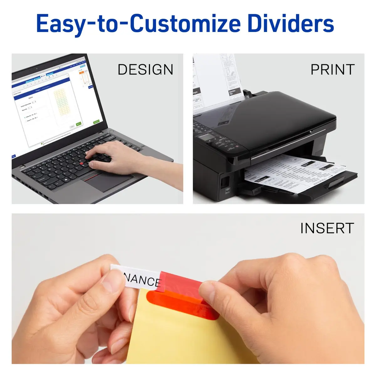 Avery Insertable Big Tab Binder Dividers, 16 Tabs (8 per set x 2 packs) | Multicolor, Gold-Reinforced Holes - view 2