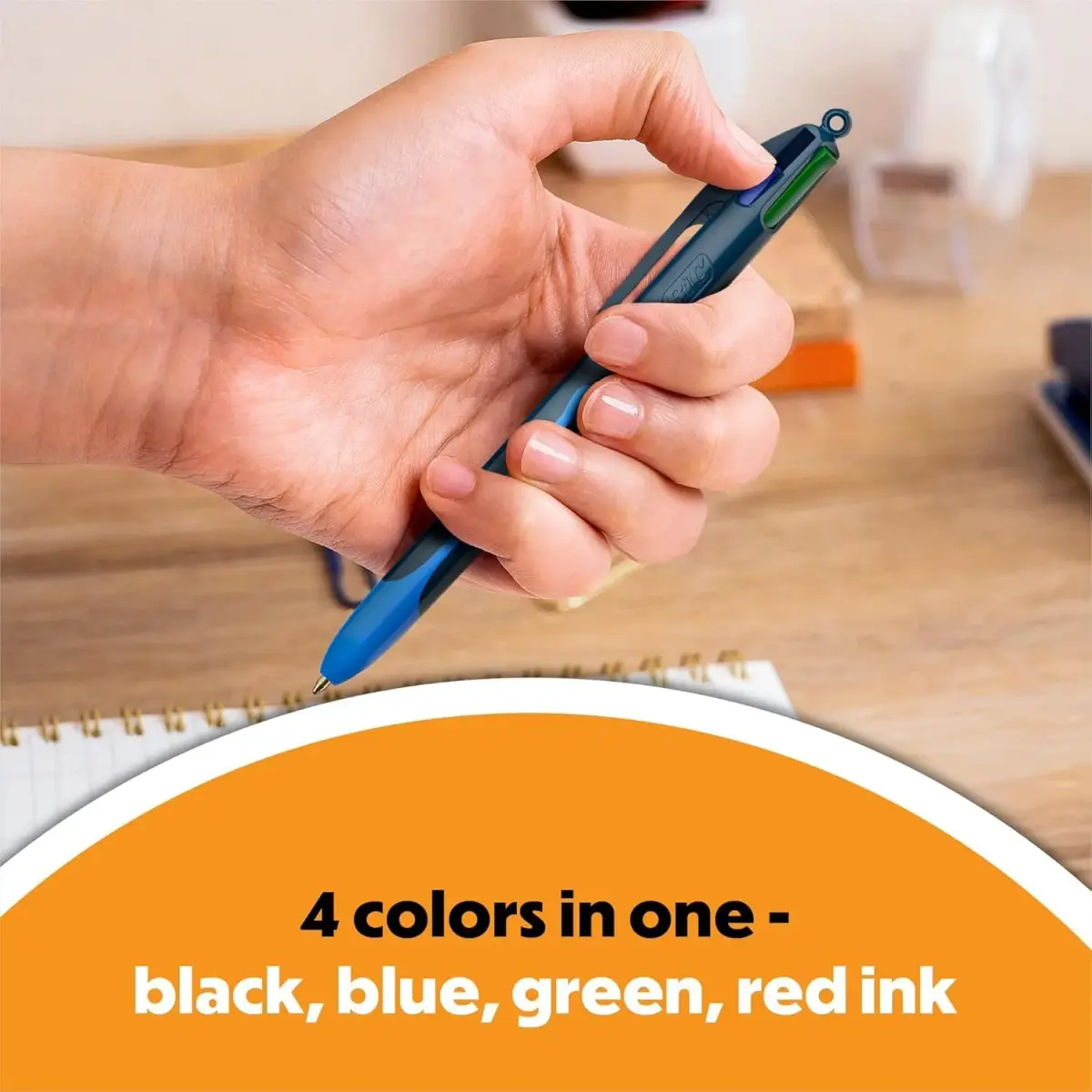 BIC 4 Color Smooth Retractable Ballpoint Pen, 1.0 mm Point, 6 Pens (Pack of 2) | Smooth Ink Flow for Students & Office - view 2