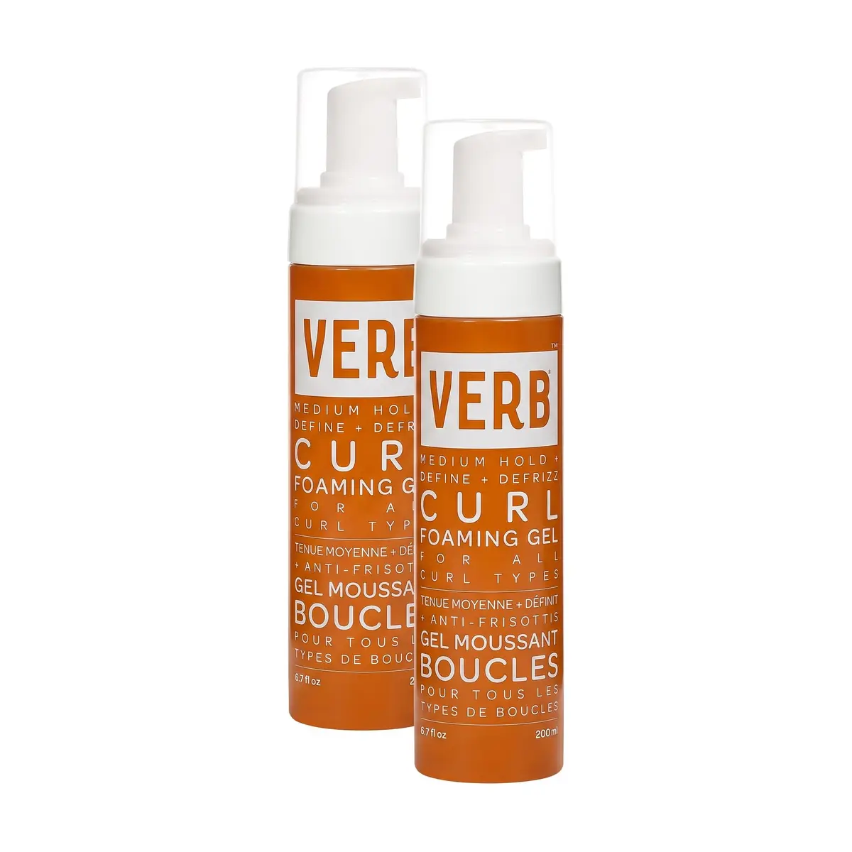 VERB Curl Foaming Gel, 6.7 fl oz (2 Pack) | Frizz Control & Definition for Curly Hair - main product image