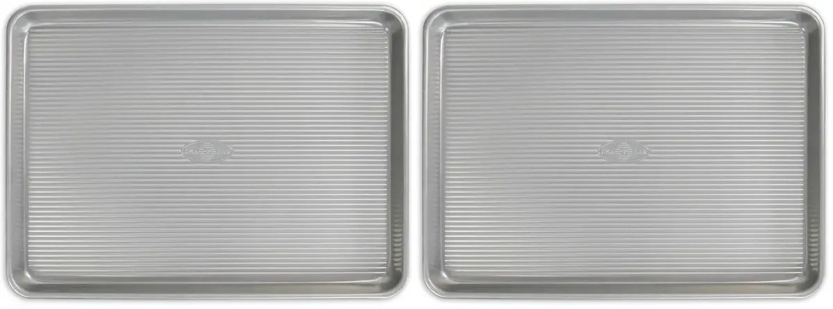 USA Pan Nonstick Half Sheet Pan Baking Sheet 2-Pack, 45cm x 32.5cm (17.75 x 12.75 inches) - main product image