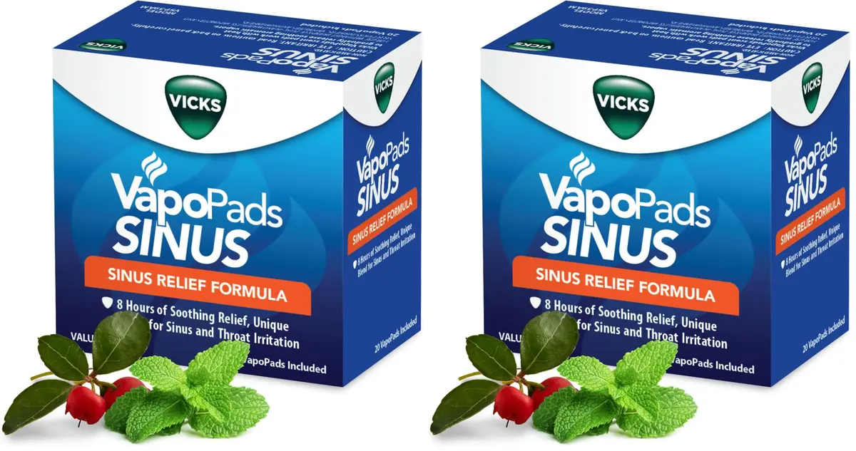 Vicks VapoPads Sinus Relief Formula 40 Count | Non-Medicated Sinus Congestion & Throat Irritation Relief - main product image