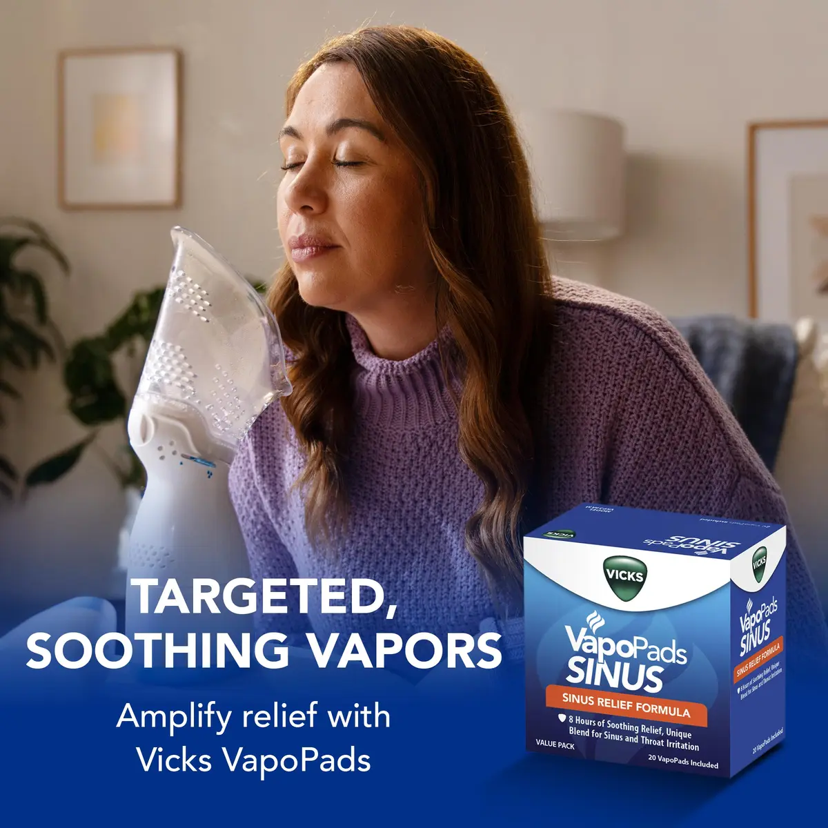 Vicks VapoPads Sinus Relief Formula 40 Count | Non-Medicated Sinus Congestion & Throat Irritation Relief - view 3