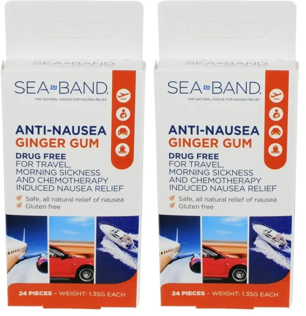 Sea-Band Anti-Nausea Ginger Gum for Motion & Morning Sickness | Fast-Acting, Natural Relief for Travel & Pregnancy - main product image