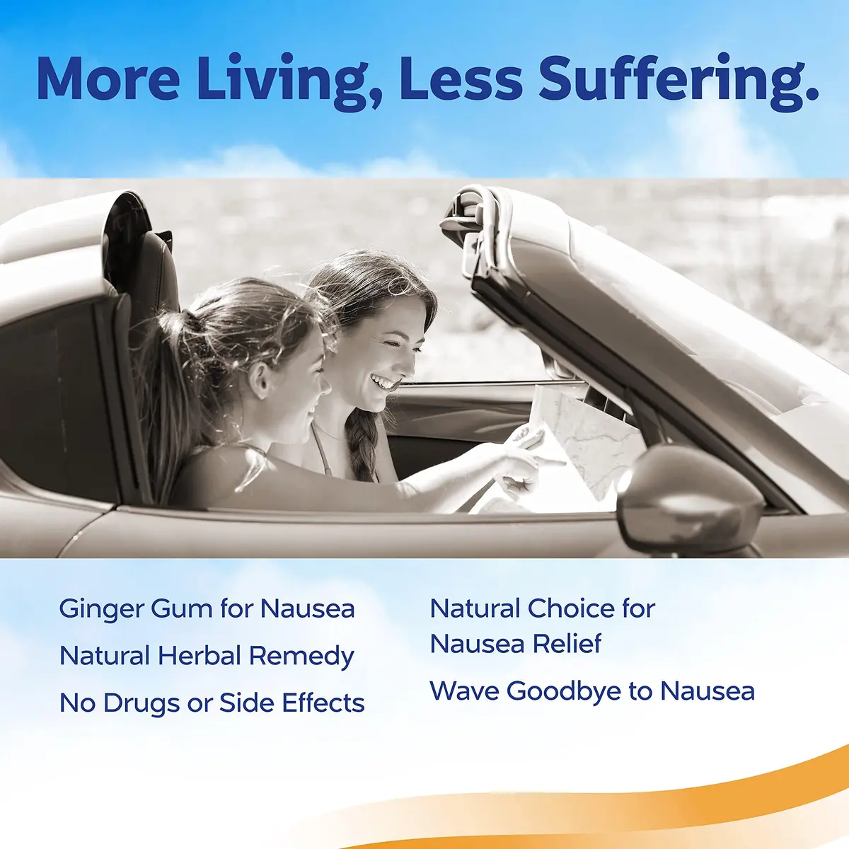 Sea-Band Anti-Nausea Ginger Gum for Motion & Morning Sickness | Fast-Acting, Natural Relief for Travel & Pregnancy - view 2