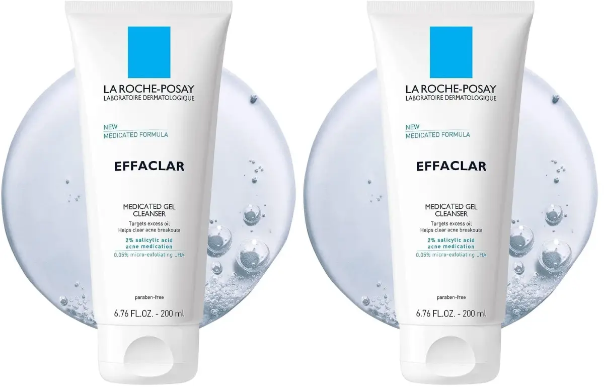 La Roche-Posay Effaclar Medicated Acne Face Wash 2 x 201ml (6.8 Fl Oz) | Dermatologist Tested for Oily & Sensitive Skin - main product image