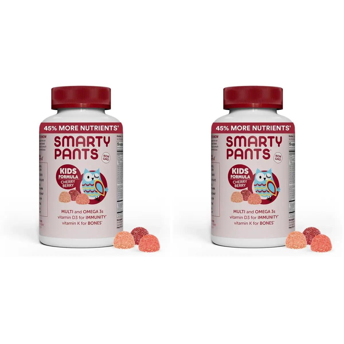 SmartyPants Kids Multivitamin Gummies with Omega 3 Fish Oil, Vitamin D3, C, B12, Zinc, 120 Count (2-Pack, 30 Day Supply) - main product image