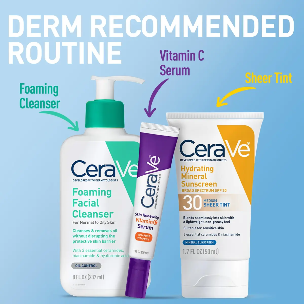 CeraVe Hydrating Mineral Sunscreen SPF 30 with Sheer Tint, Deep, 102ml (3.4 Fl Oz) | Dermatologist-Developed for Healthy Glow - view 6