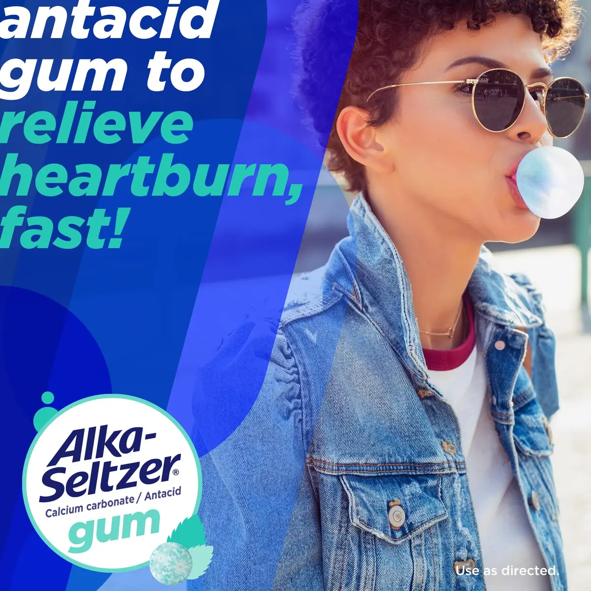 Alka-Seltzer Chewing Gum Cool Mint | Fast Heartburn Relief, Extra Strength (1 Count, Pack of 120) - view 2