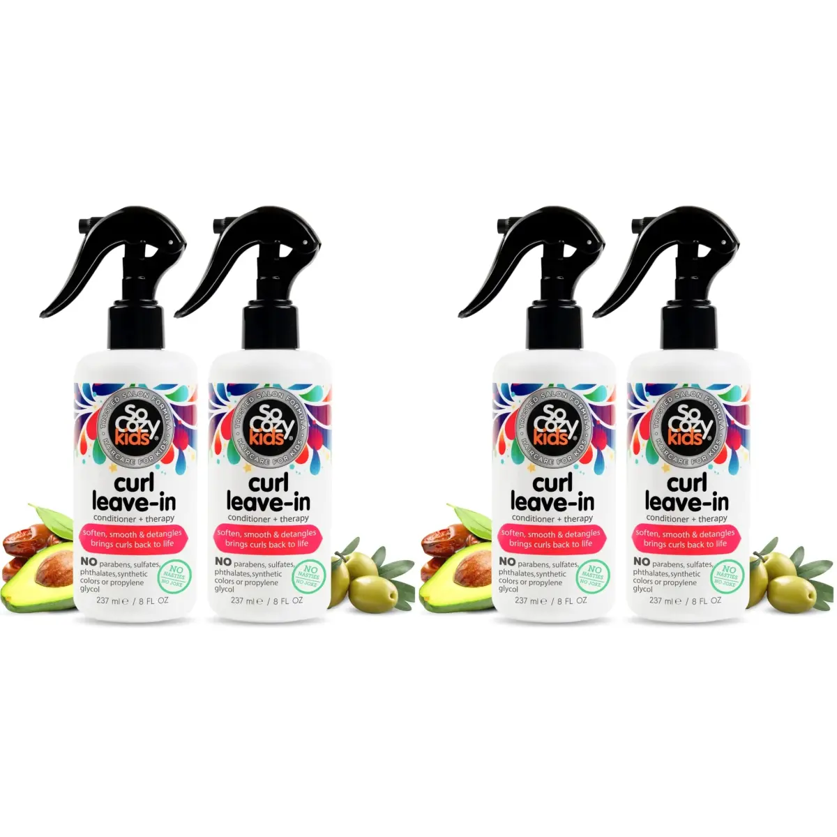 SO COZY Leave In Conditioner Spray 236ml (8 Fl Oz) Detangler for Kids' Curly Hair | Gentle & Nourishing with Keratin - main product image
