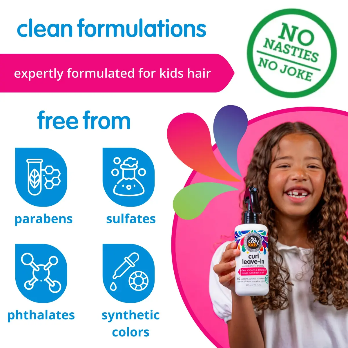 SO COZY Leave In Conditioner Spray 236ml (8 Fl Oz) Detangler for Kids' Curly Hair | Gentle & Nourishing with Keratin - view 5