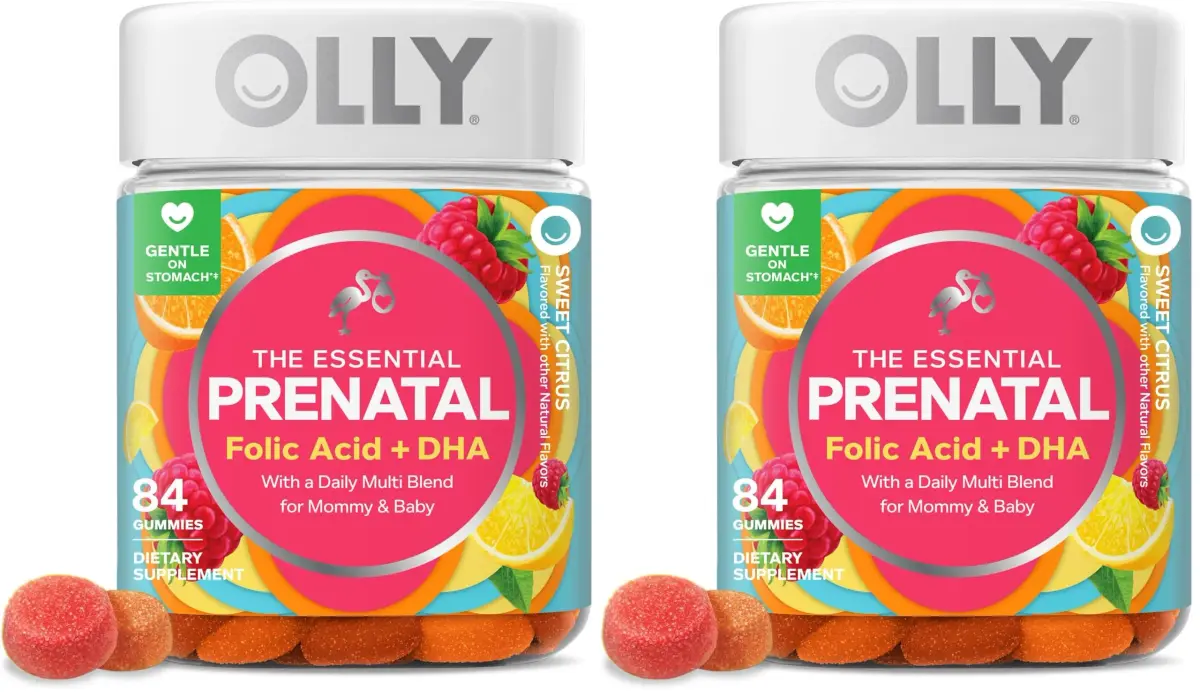 OLLY Prenatal Multivitamin Gummy Sweet Citrus Flavored 168 Count (84 Count Pack of 2) | Supports Mommy & Baby Wellness with Folic Acid & DHA - main product image