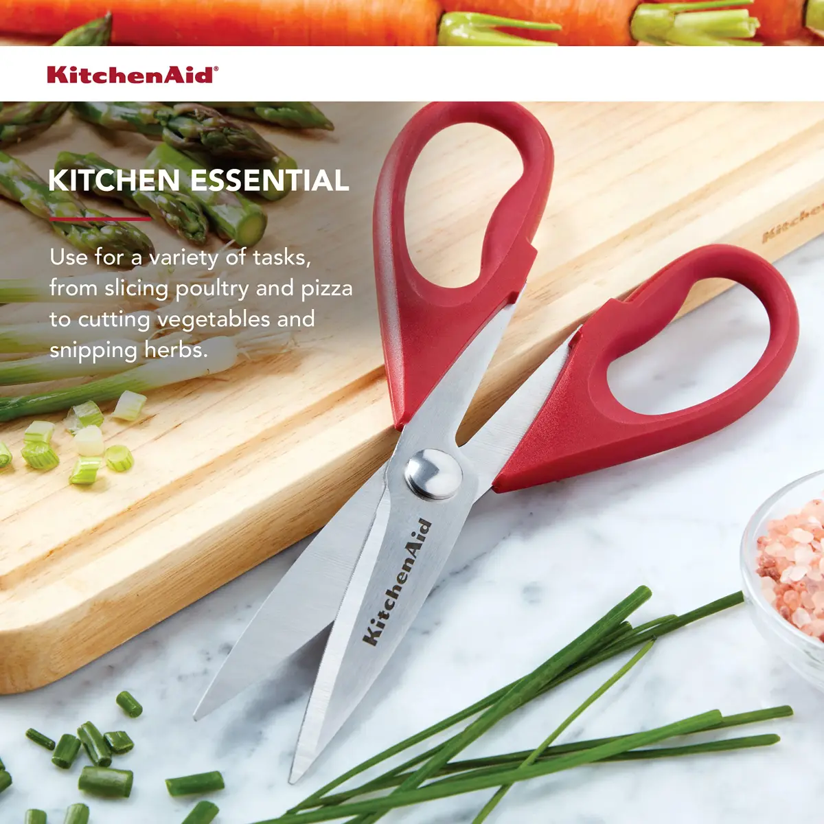 KitchenAid Red 8.72 Inch All-Purpose Kitchen Shears with Protective Sheath, Pack of 2 - view 3
