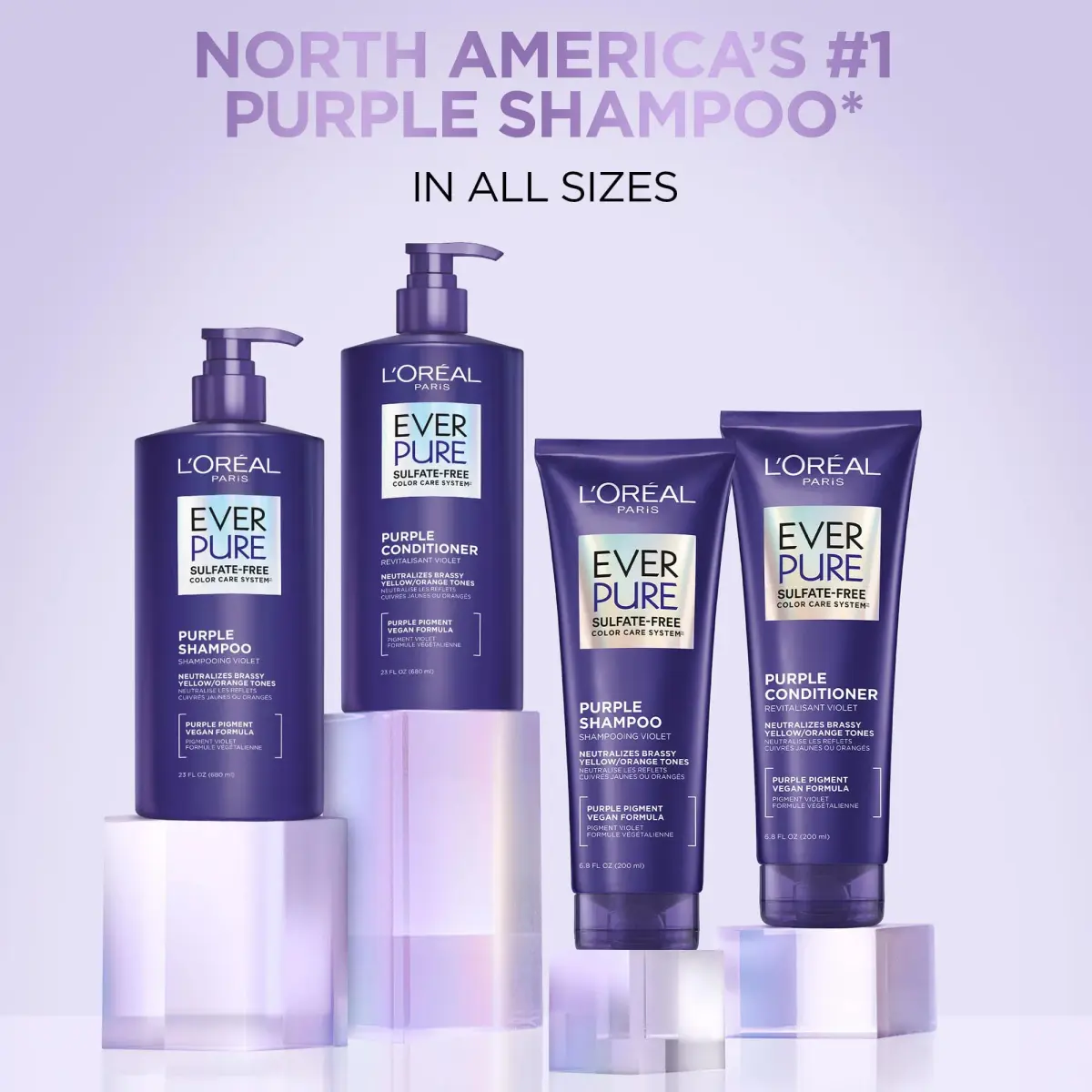 L'Oreal Paris EverPure Brass Toning Purple Conditioner 400ml (13.6 Fl Oz) | Sulfate-Free Toning for Blonde Hair - view 8