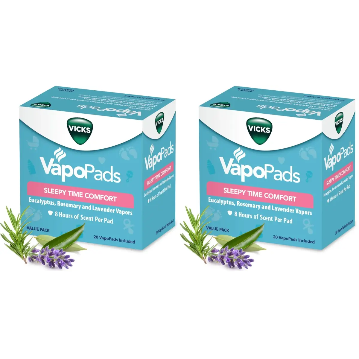 Vicks VapoPads Sleepy Time Comfort 40-Pack (1.5 oz / 42 g) | Rosemary, Lavender, Eucalyptus Scents - main product image