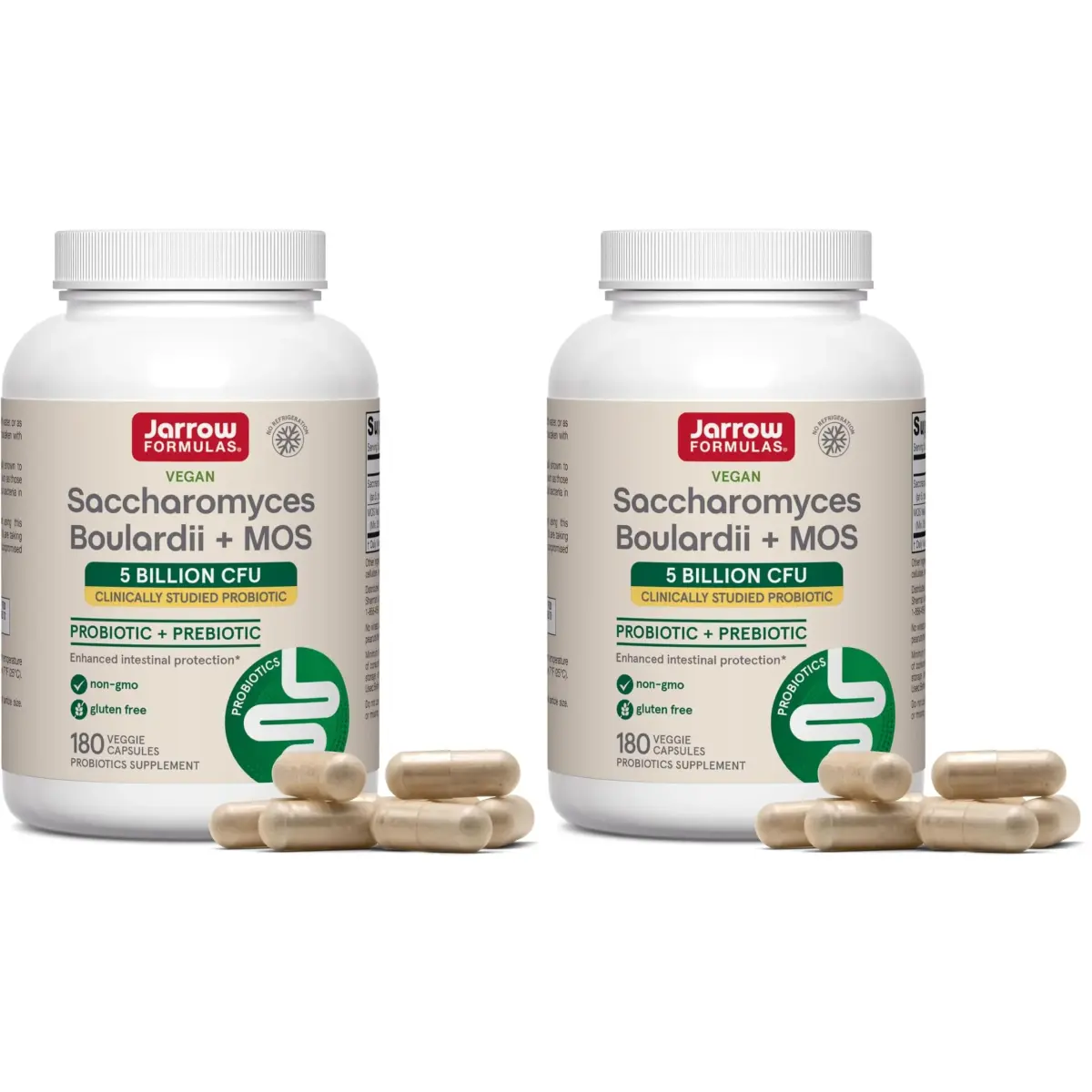 Jarrow Formulas Saccharomyces Boulardii + MOS Probiotic 5 Billion CFU 360 Count (Pack of 2) | Digestive Health Support - main product image