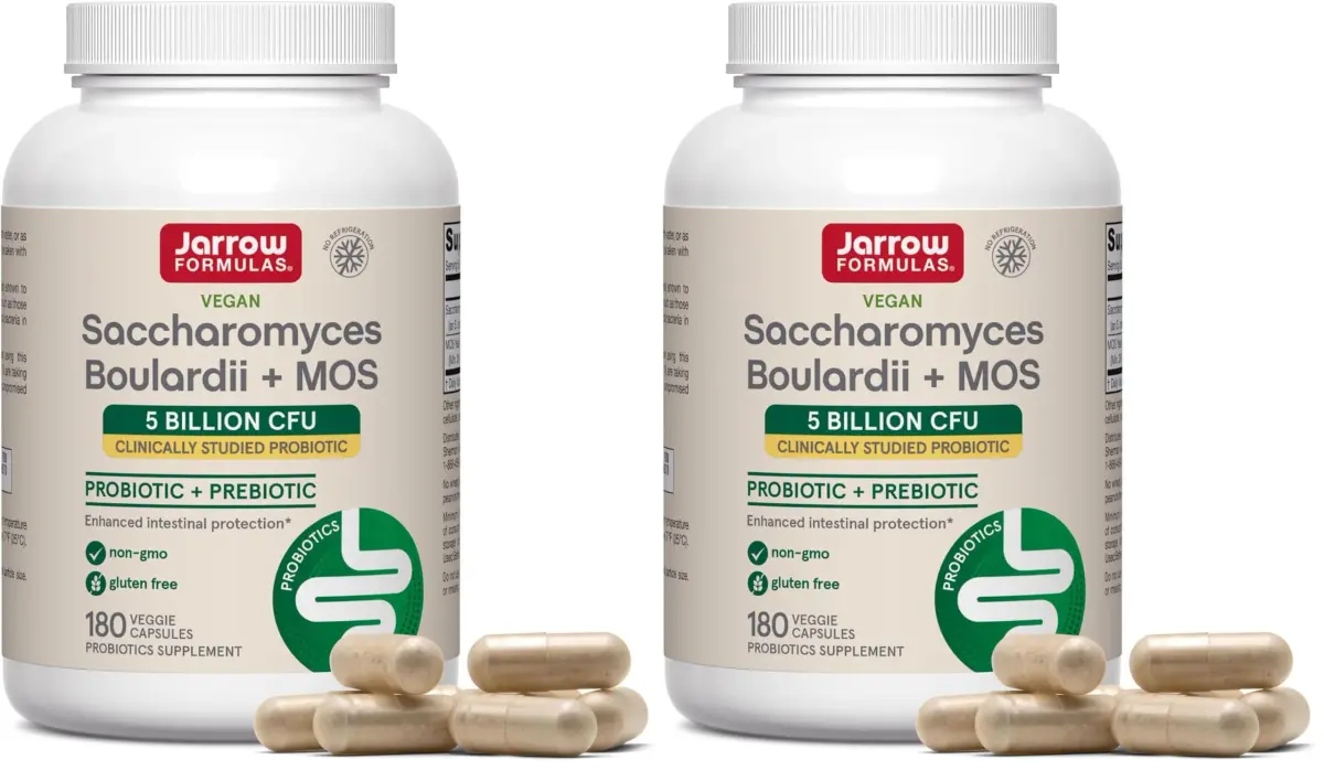 Jarrow Formulas Saccharomyces Boulardii + MOS Probiotic 5 Billion CFU 360 Count (Pack of 2) | Digestive Health Support - main product image