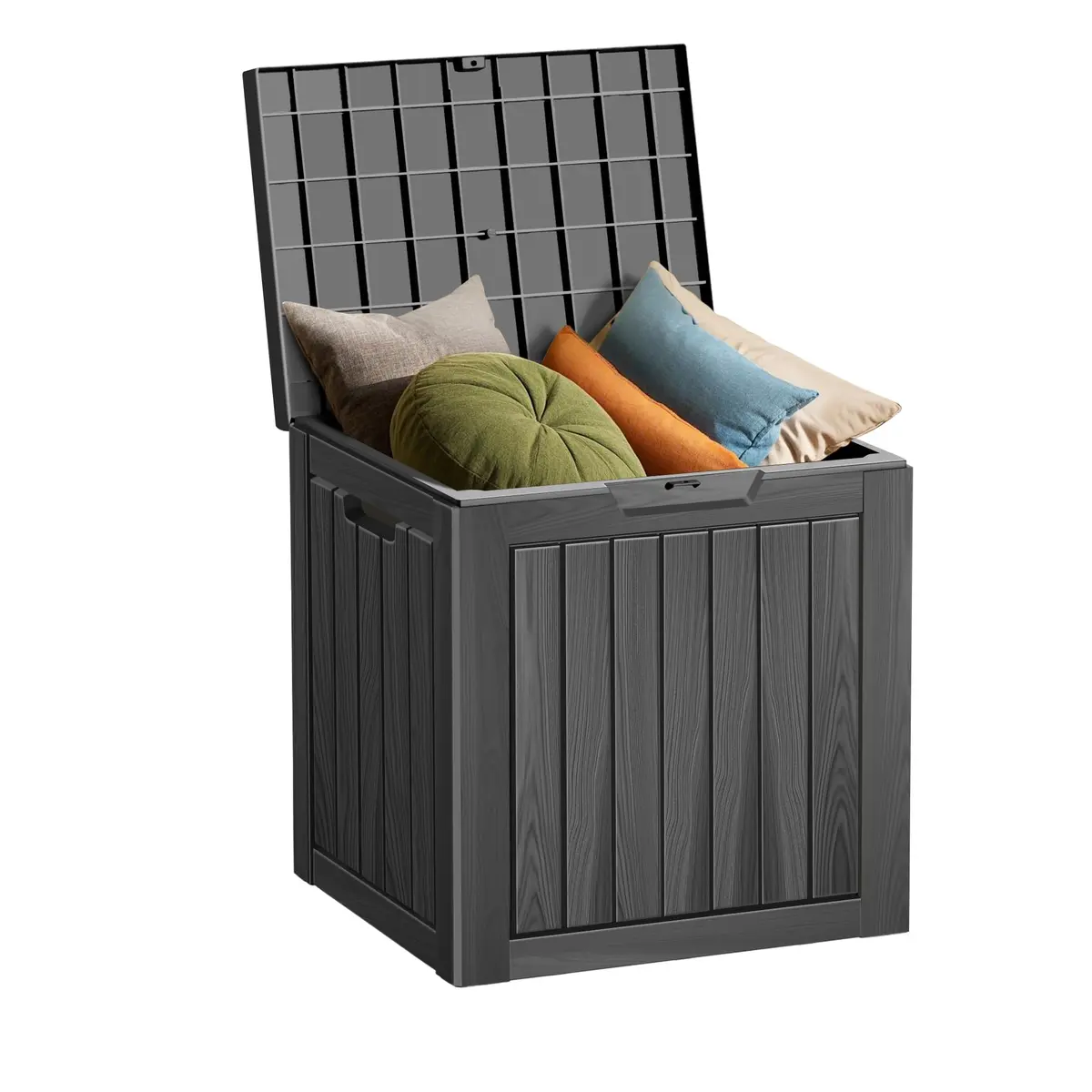 PATIOEASY 30GAL Waterproof Resin Deck Box UV-Resistant Lockable Outdoor Storage Chest Black - main product image