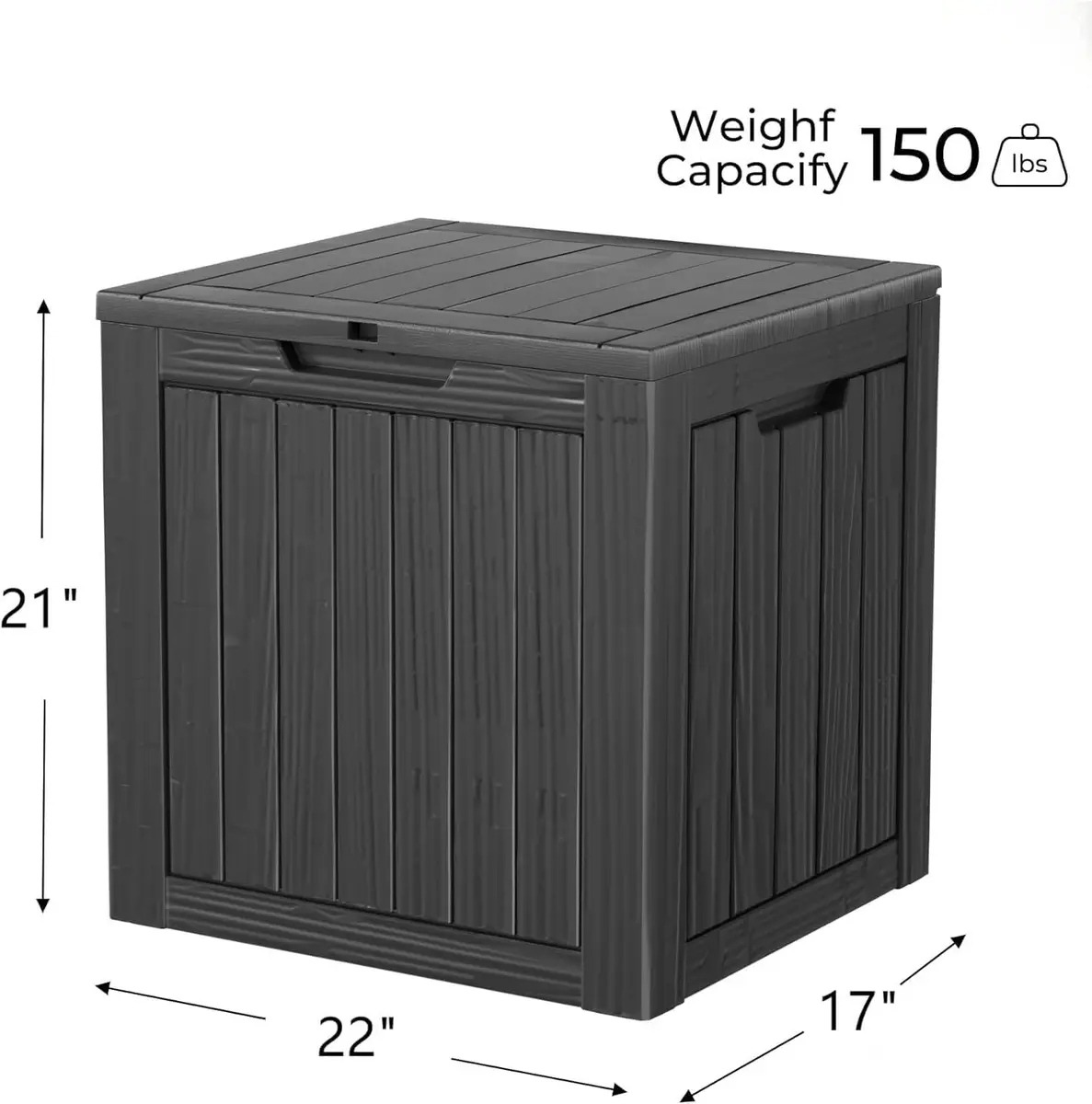 PATIOEASY 30GAL Waterproof Resin Deck Box UV-Resistant Lockable Outdoor Storage Chest Black - view 3
