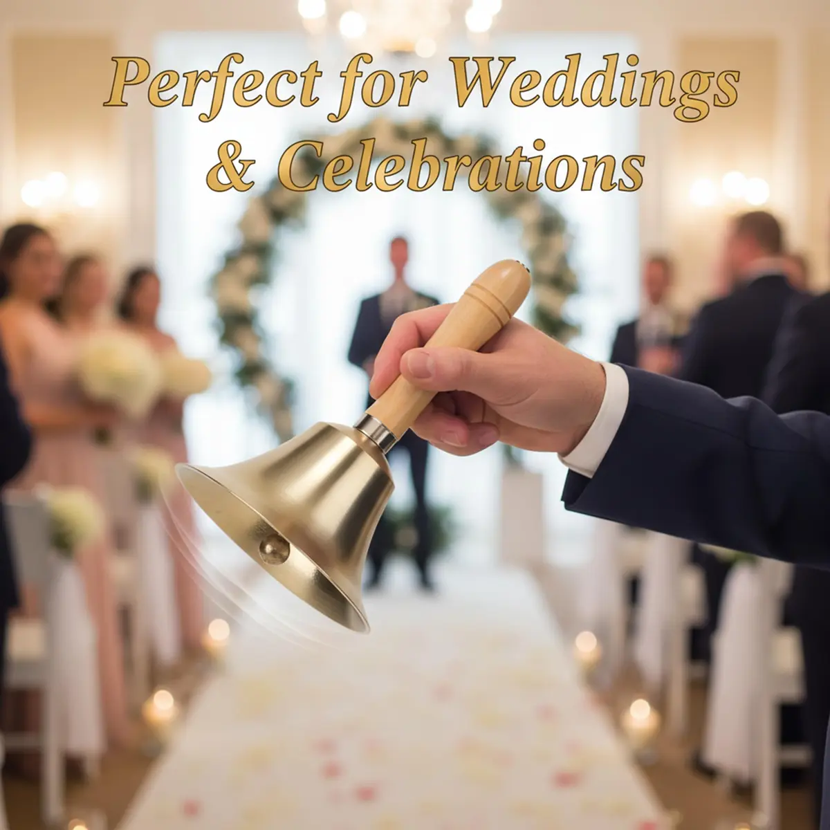 TDOCK Super Loud Solid Brass Hand Call Bell 7.9cm (3.15 Inch) Diameter | Classic Wedding & Prayer Bell - view 7