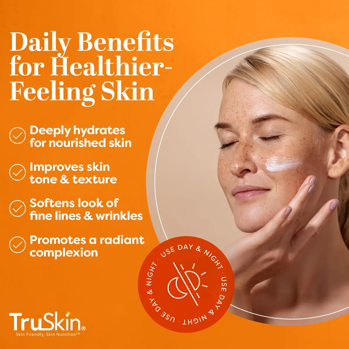 TruSkin Vitamin C Face Cream Brightening & Hydrating Daily Moisturizer with Vitamin E, B5, Jojoba Oil & Green Tea 236ml (8 Fl Oz Pack of 2) | Dermatologist Tested - view 3