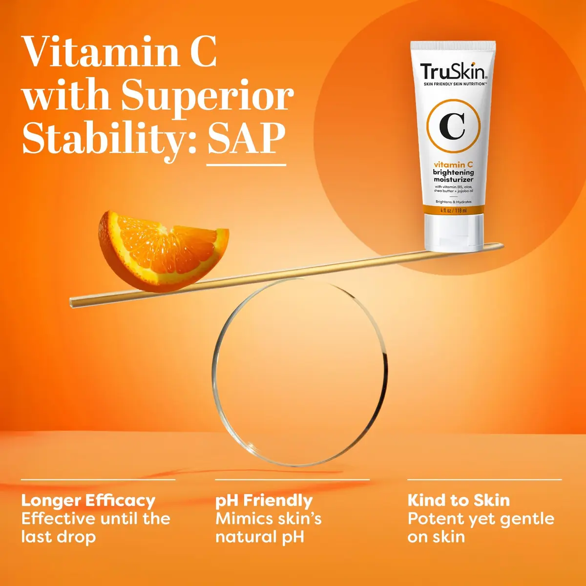 TruSkin Vitamin C Face Cream Brightening & Hydrating Daily Moisturizer with Vitamin E, B5, Jojoba Oil & Green Tea 236ml (8 Fl Oz Pack of 2) | Dermatologist Tested - view 4