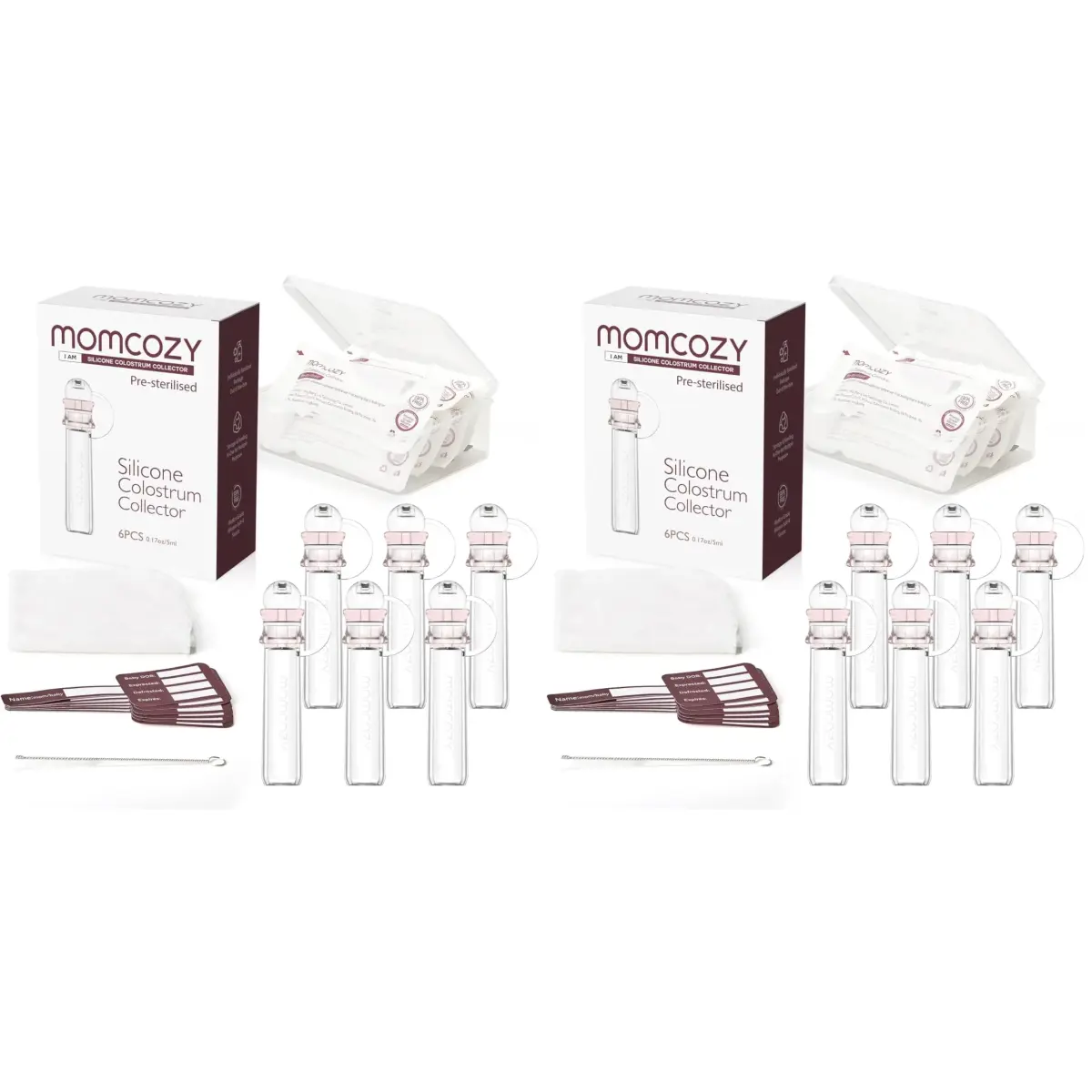 Momcozy Colostrum Collector 5ml (0.17 Fl Oz) — 12-Pack Set | Reusable BPA-Free Silicone for Breast Milk Collection - main product image