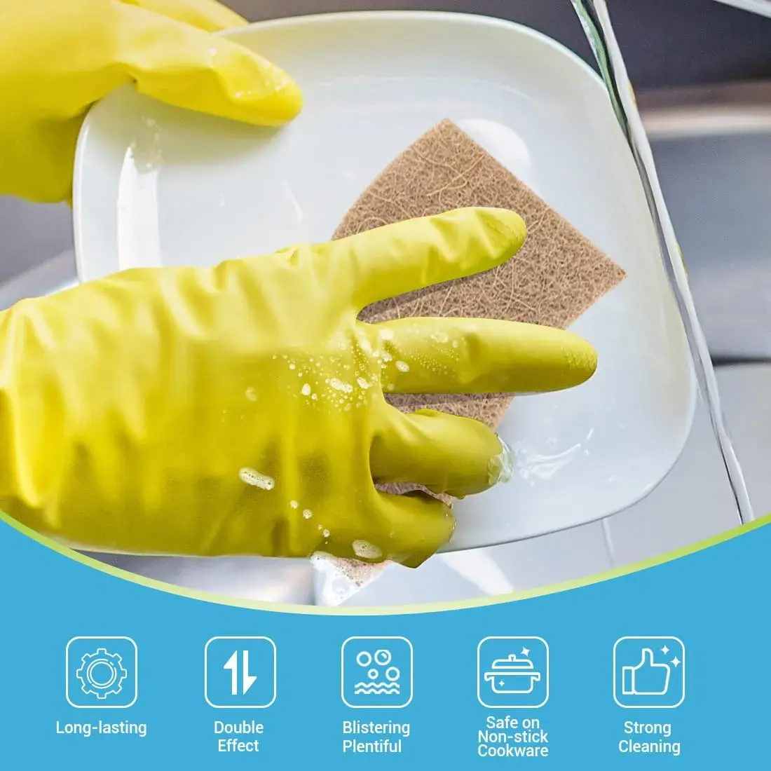 AIDEA Kitchen Sponges, 9 Count (Pack of 1) | Non-Scratch Cellulose Scrub Sponges for Dishes, Cleaning Power for Kitchen, Bathroom, Household - view 5