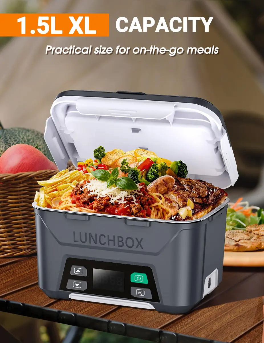 Docusvect Cordless Electric Lunch Box 1.5L | Schedule Heating for Adults - view 2