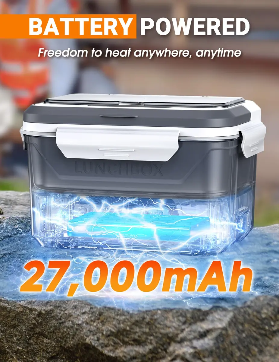 Docusvect Cordless Electric Lunch Box 1.5L | Schedule Heating for Adults - view 3