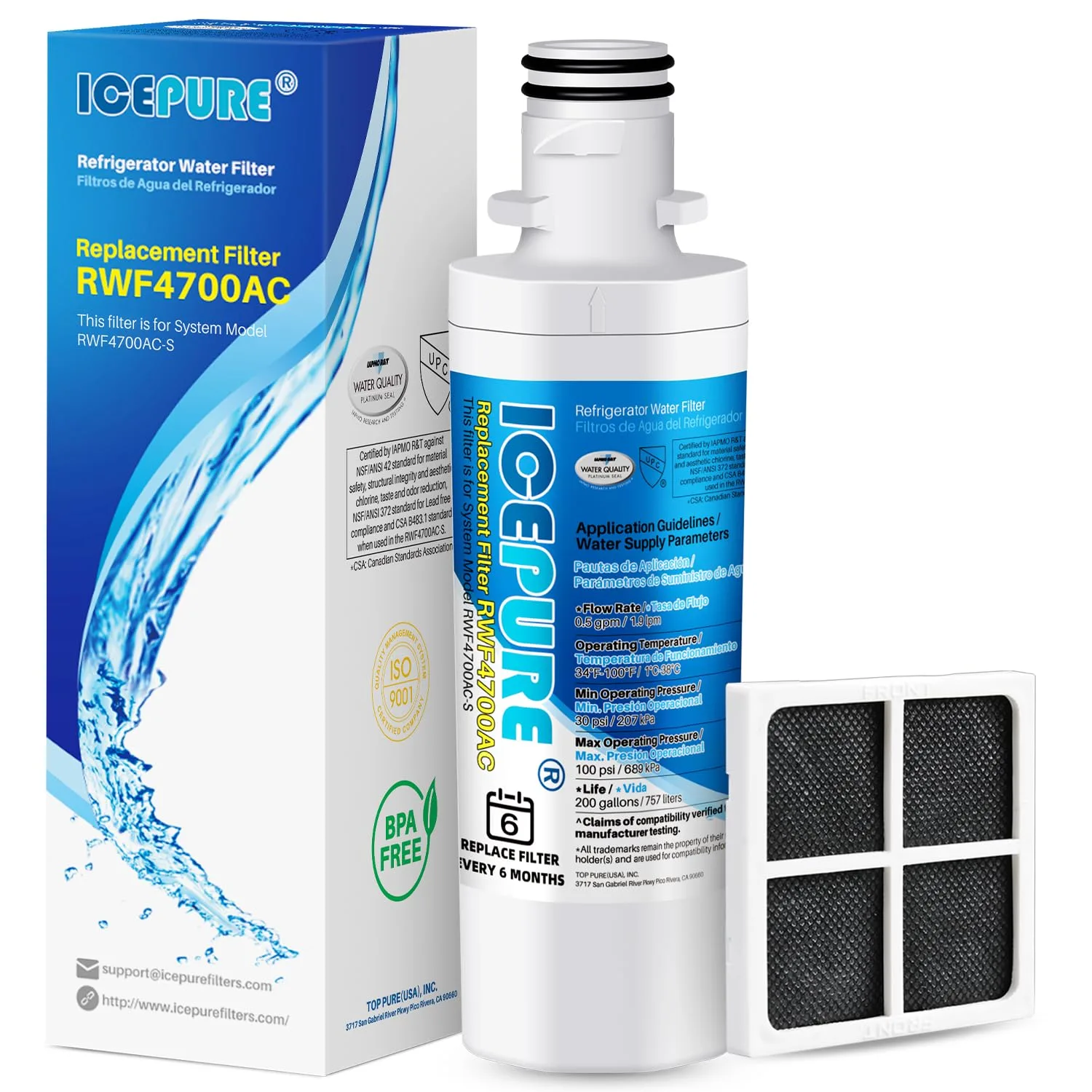 ICEPURE LT1000PC Refrigerator Water Filter | Replacement for LG LT1000P/PC/PCS - main product image