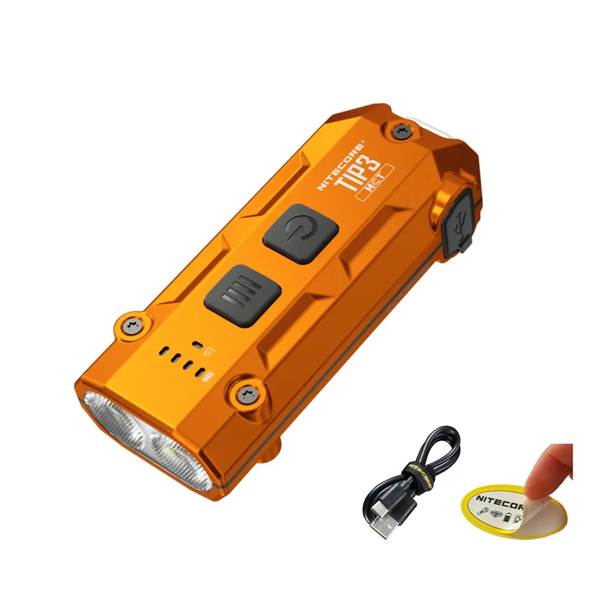 Nitecore TIP3 Rechargeable Keychain Flashlight, 720 Lumens, 3 Color Temps, USB-C, Orange | EDC Pocket Light - main product image