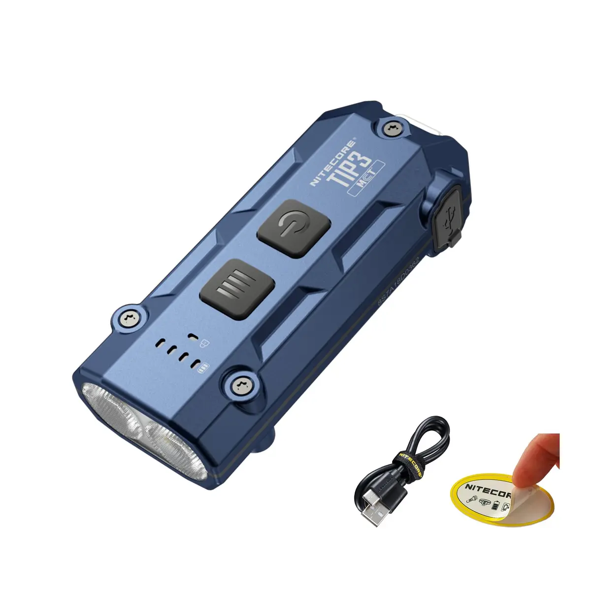 Nitecore TIP3 Rechargeable Keychain Flashlight Blue 720 Lumens | Triple Color Temperature EDC Light - main product image