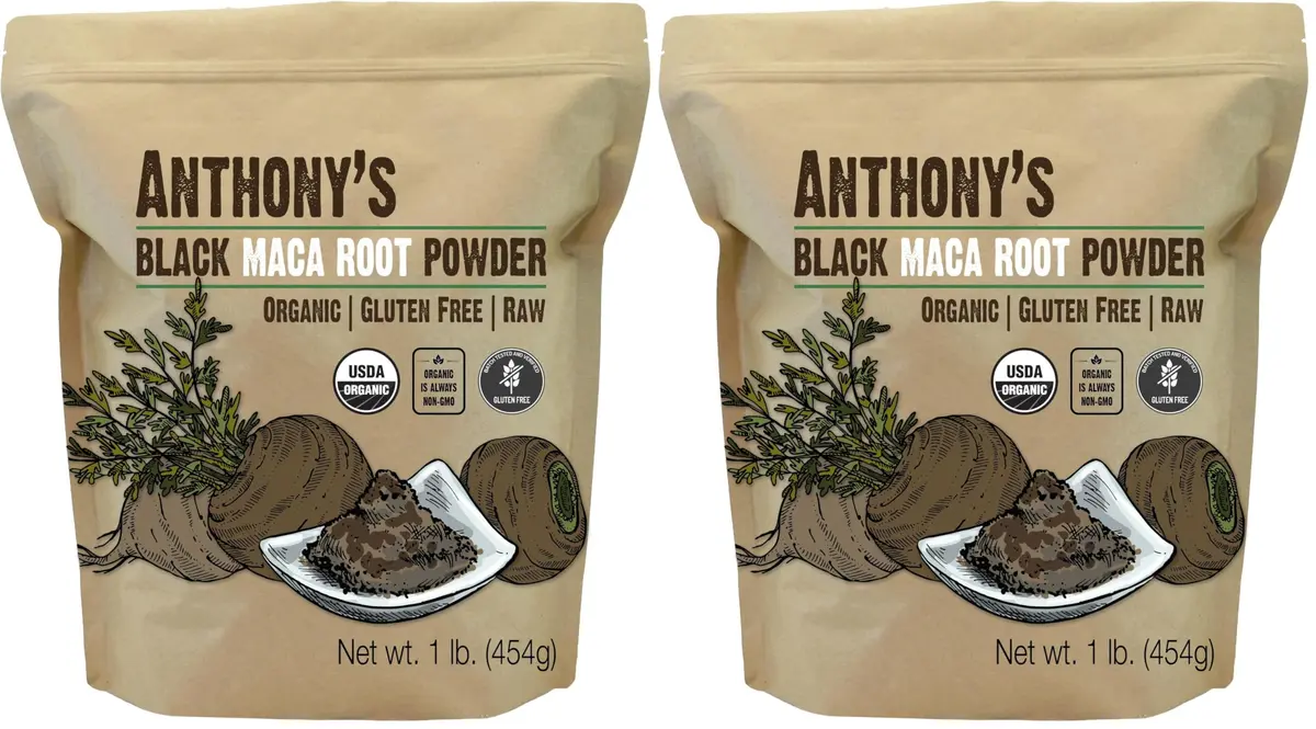 Anthony's Organic Black Maca Powder 16 oz (2 Pack) | Raw, Gluten Free & Non GMO - main product image