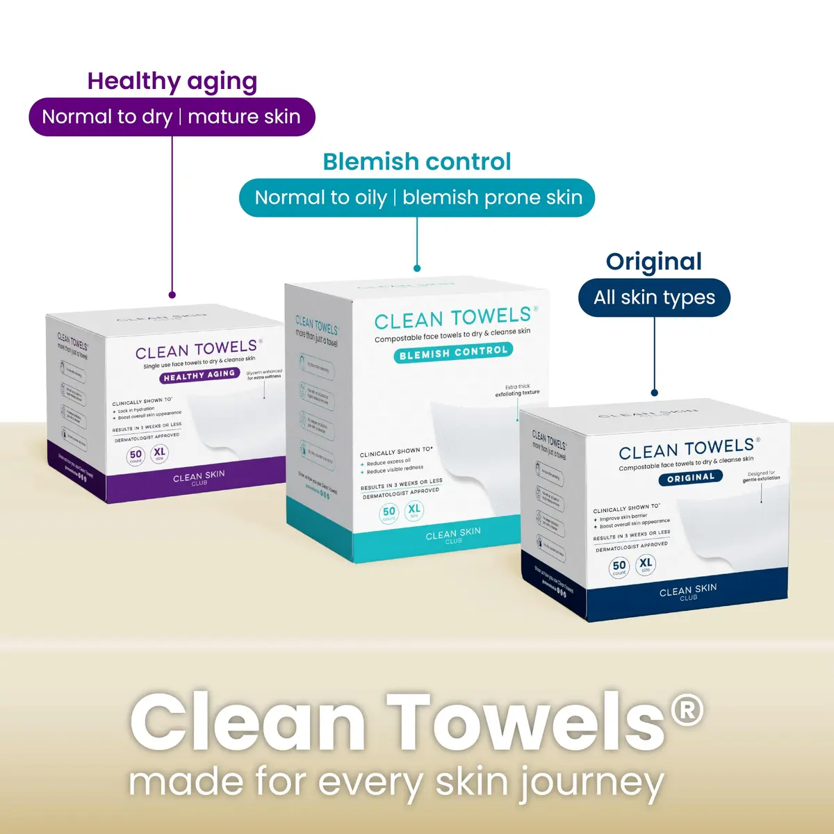 Clean Skin Club Bamboo Viscose Clean Towels XL 100 Count (2-Pack) | USDA Biobased Disposable Face Towels - view 9