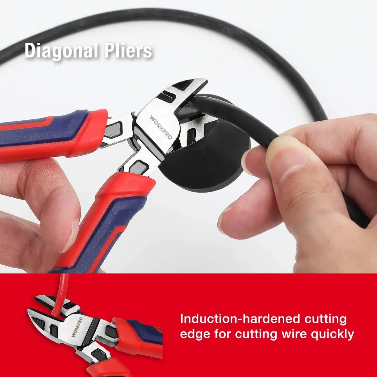 WORKPRO Pliers Set (5-Piece, Pack of 2) | Premium Cr-V Construction, Includes 6 Inch Slip Joint, Long Nose, Diagonal Cutting, 8 Inch Groove Joint, 7 Inch Linesman and Storage Pouch - view 3