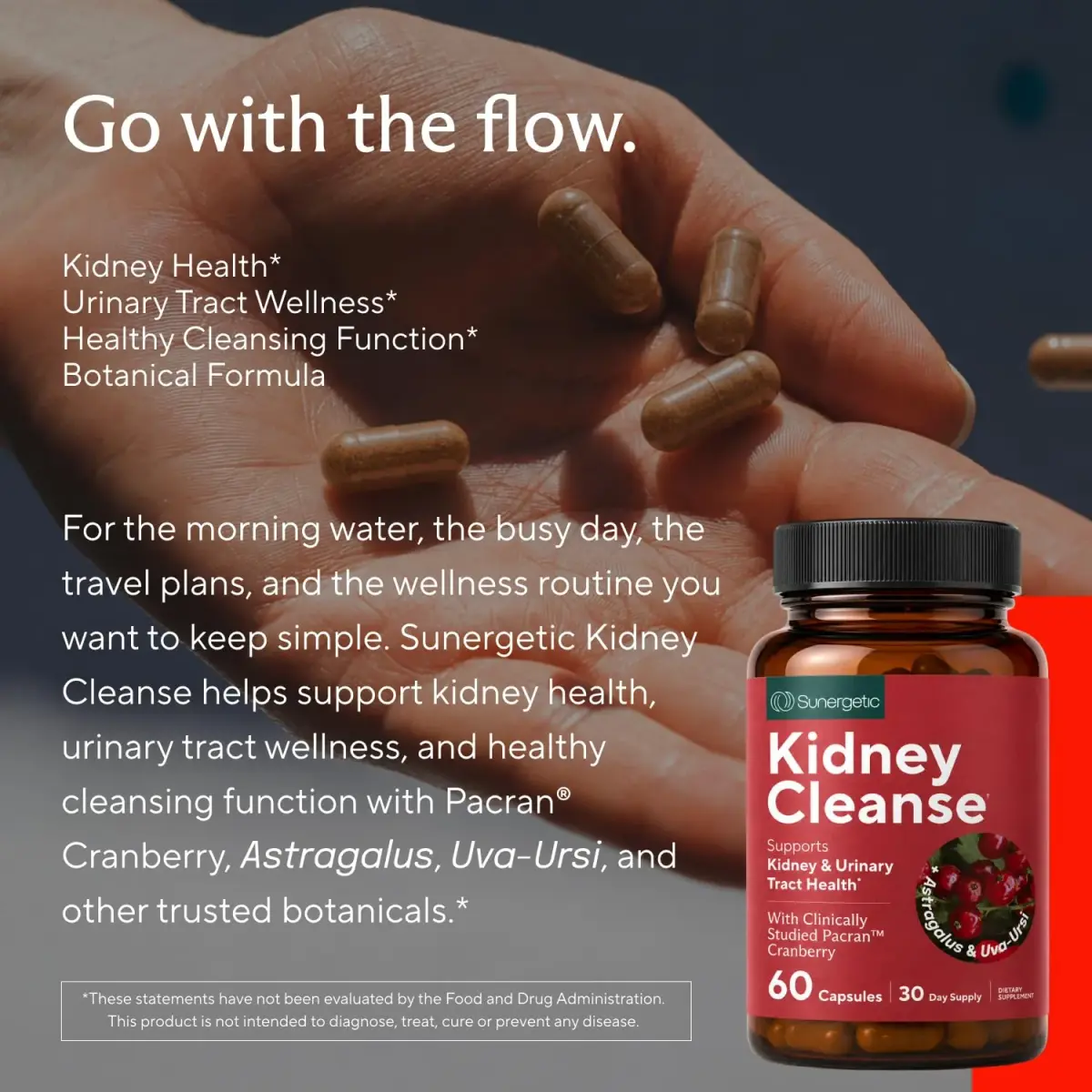 Sunergetic Kidney Cleanse Supplement with Cranberry Extract 120 Vegetarian Capsules (60 Count Pack of 2) | Supports Healthy Kidneys & Urinary Tract - view 6