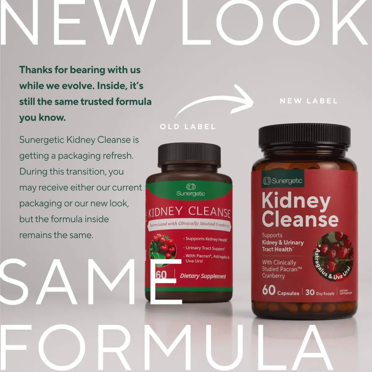 Sunergetic Kidney Cleanse Supplement with Cranberry Extract 120 Vegetarian Capsules (60 Count Pack of 2) | Supports Healthy Kidneys & Urinary Tract - view 3