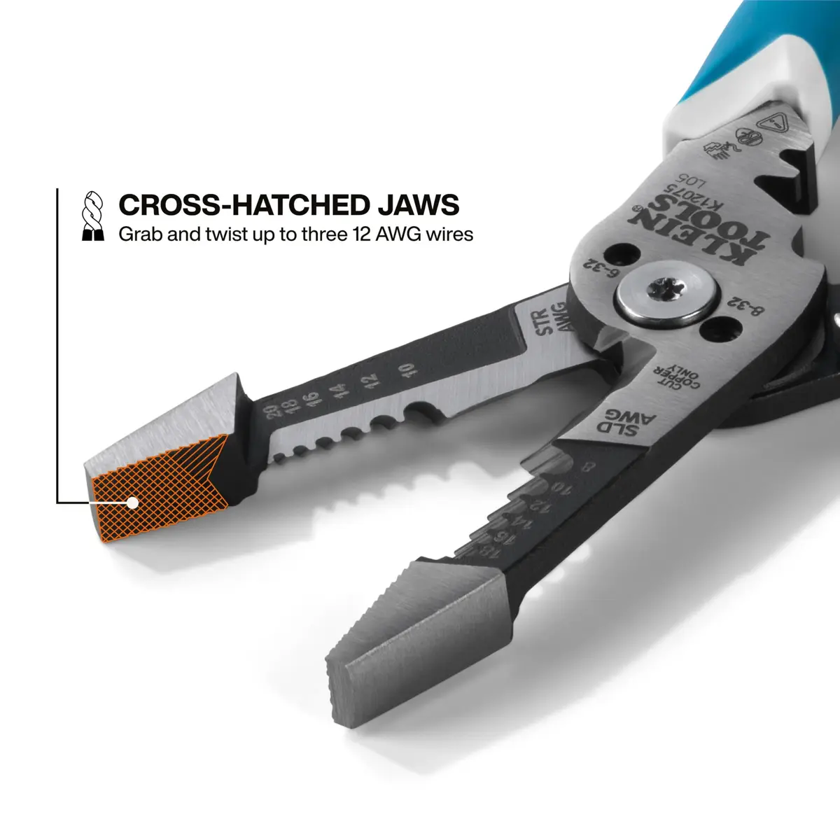 Klein Tools K12075 Heavy-Duty Wire Stripper 8-18 AWG Solid / 10-20 AWG Stranded | Precision Electrical Cable Stripping Tool - view 6