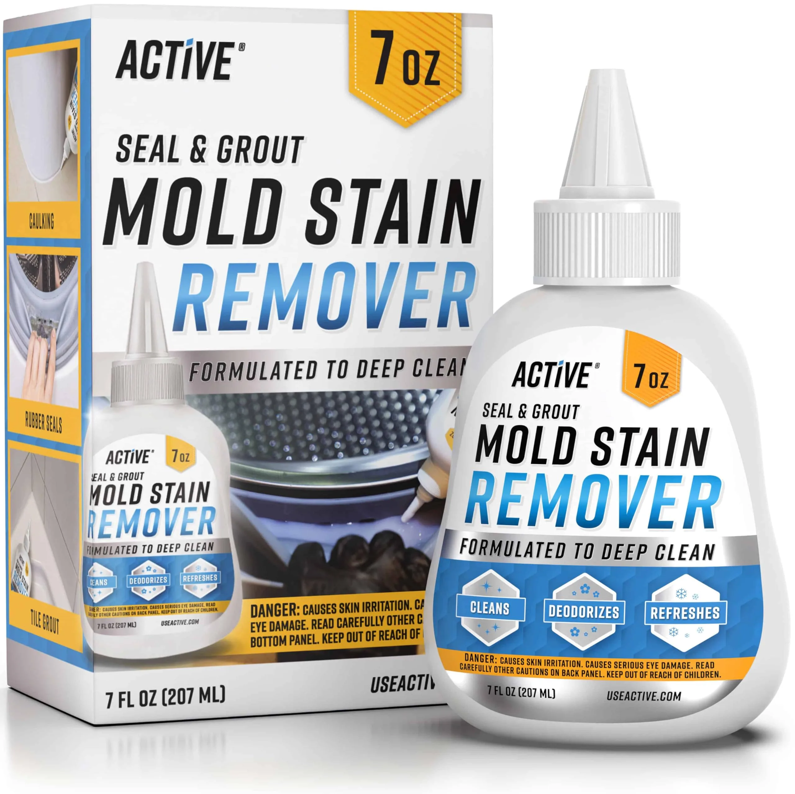 ACTIVE Mold Stain Remover Gel Cleaner for Washing Machine Seal, Grout, Shower, Caulk - 205ml (7 Fl Oz) - main product image