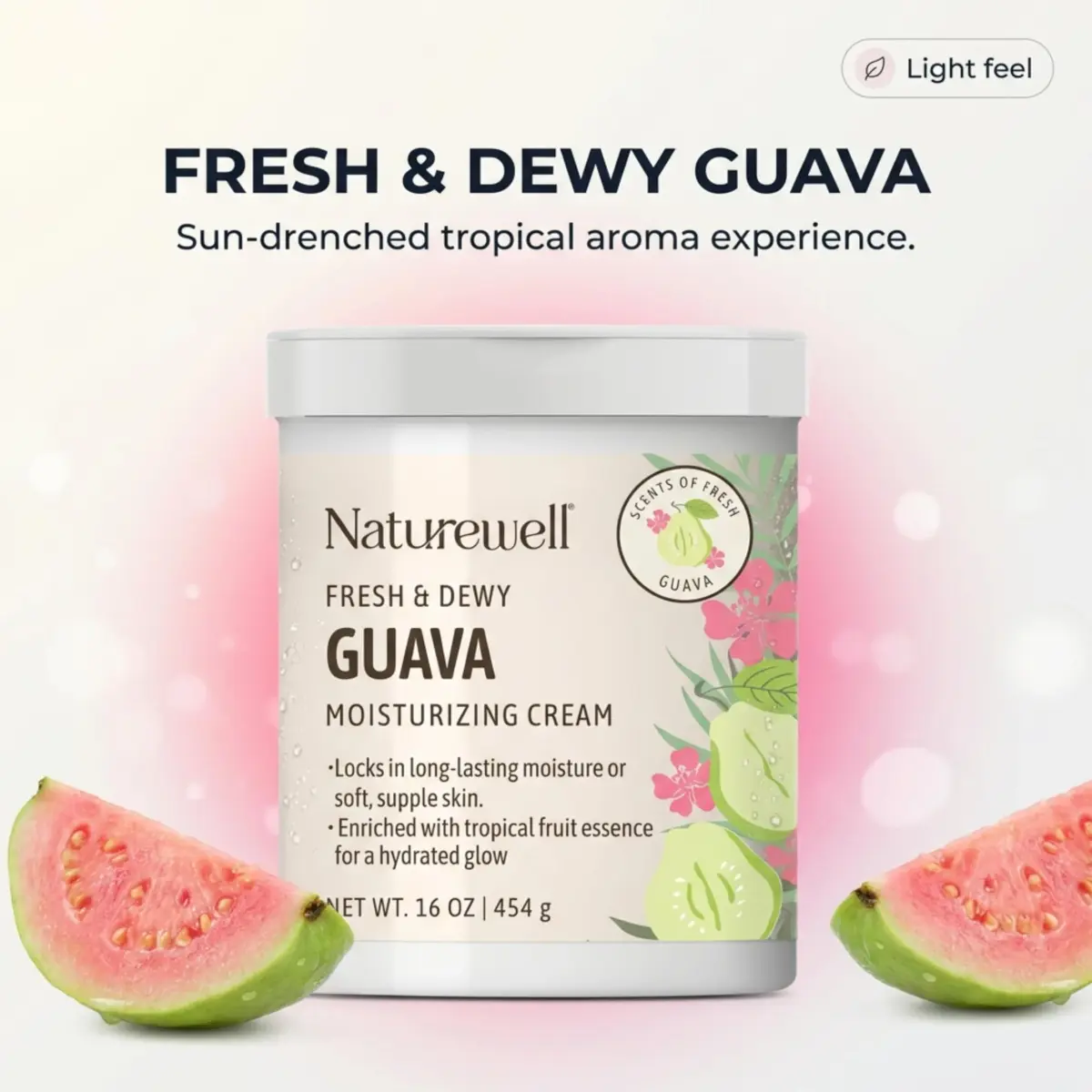 NATURE WELL Guava Body Cream 473ml (16 Oz) | Hydrates Dry Skin with Tropical Fruit Essence - view 2