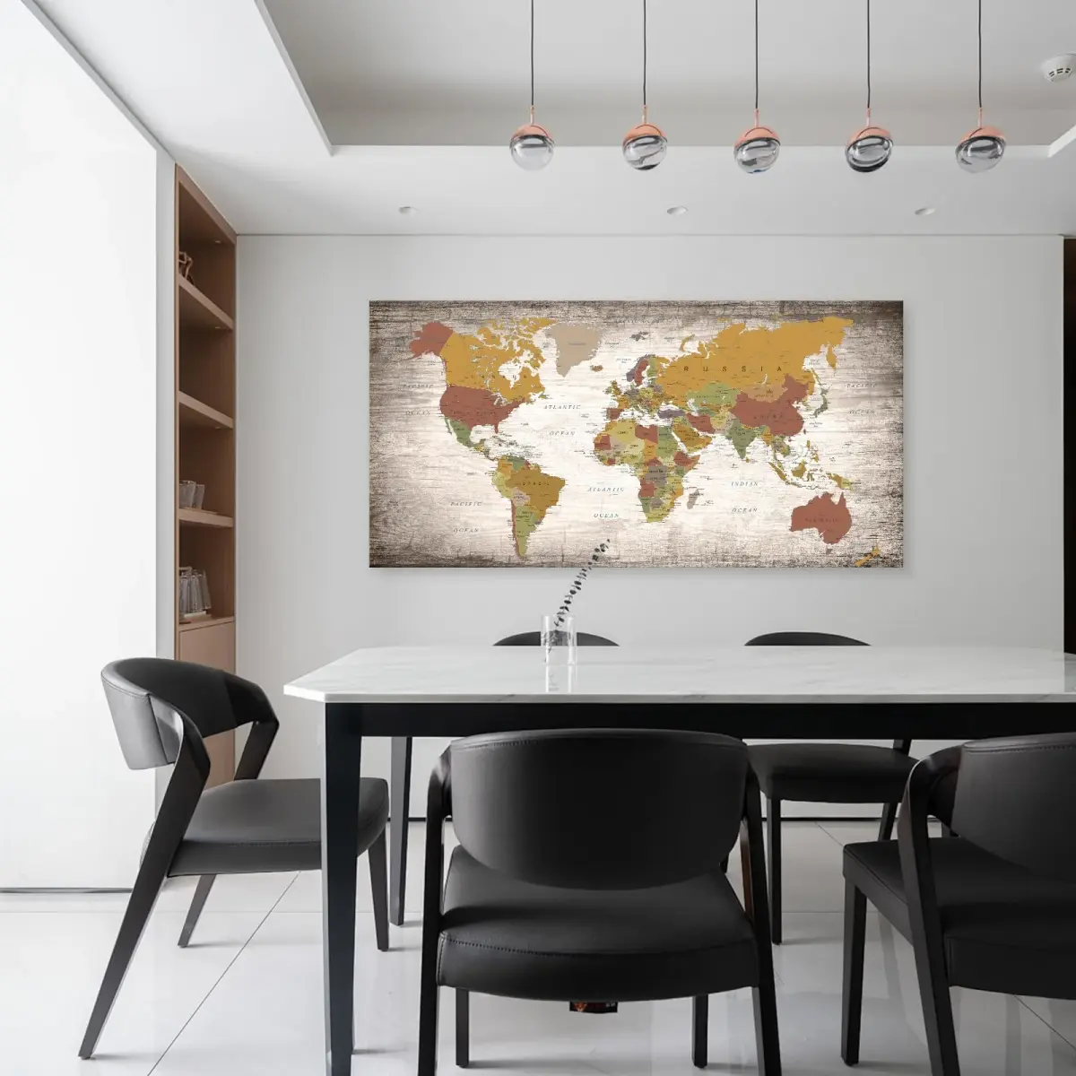Baisuwallart World Map Canvas Art Print 60x120cm (24x48 inches) | Detailed World Map for Home & Office Decor - view 5