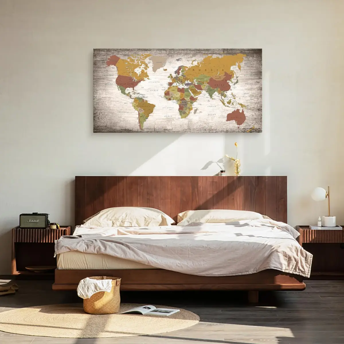 Baisuwallart World Map Canvas Art Print 60x120cm (24x48 inches) | Detailed World Map for Home & Office Decor - view 6
