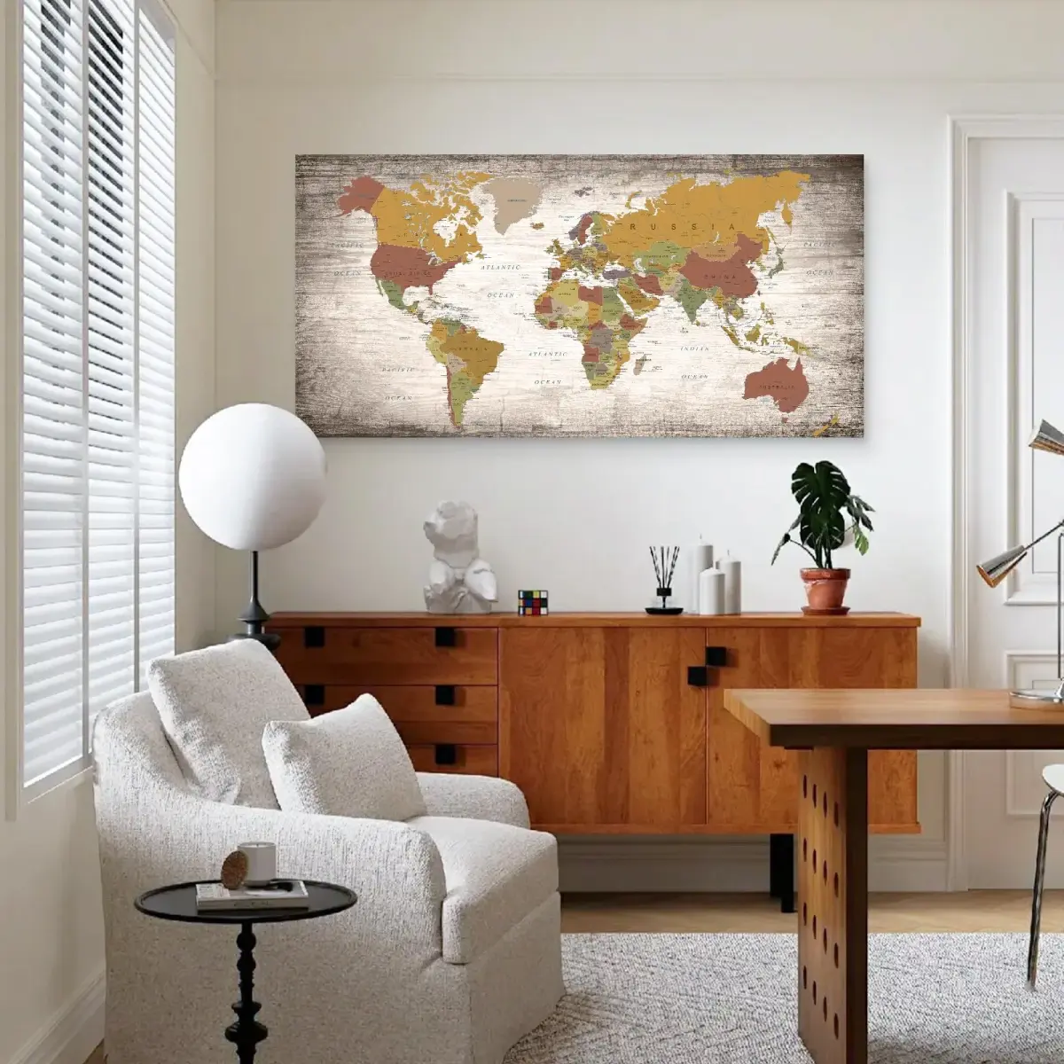 Baisuwallart World Map Canvas Art Print 60x120cm (24x48 inches) | Detailed World Map for Home & Office Decor - view 7