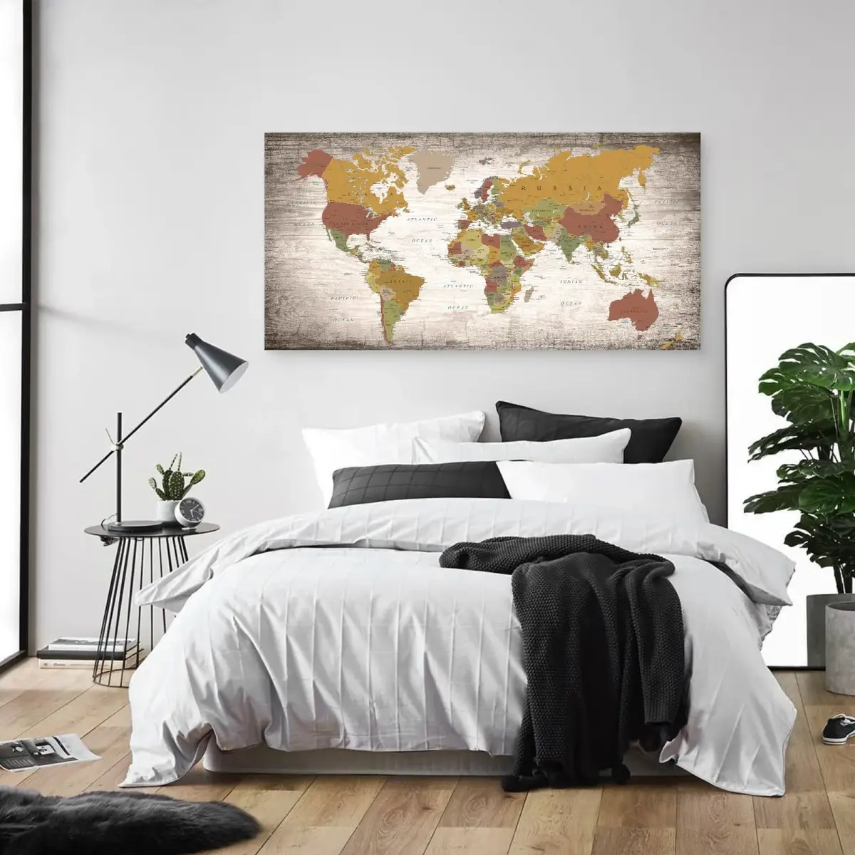 Baisuwallart World Map Canvas Art Print 60x120cm (24x48 inches) | Detailed World Map for Home & Office Decor - view 9