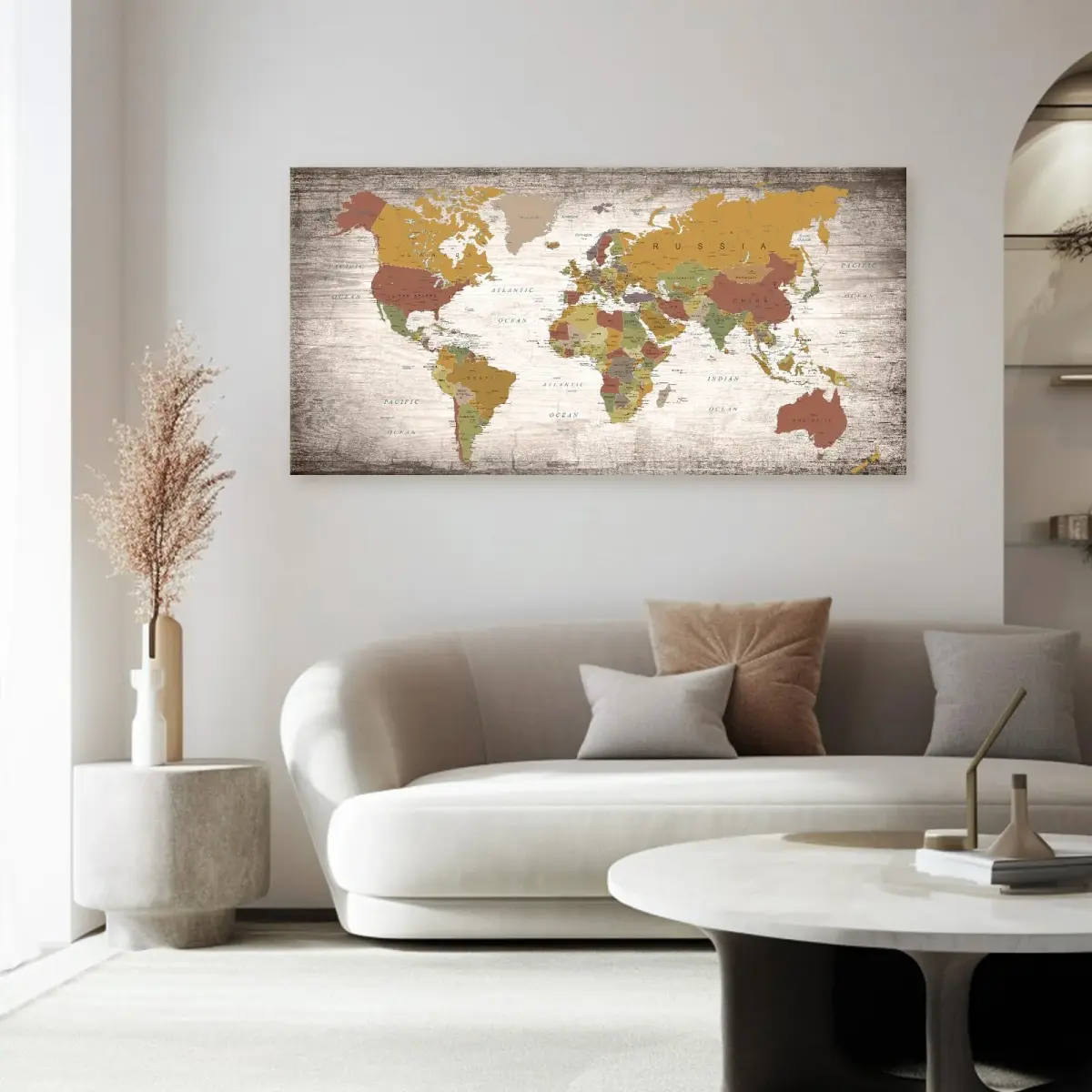 Baisuwallart World Map Canvas Art Print 60x120cm (24x48 inches) | Detailed World Map for Home & Office Decor - view 4