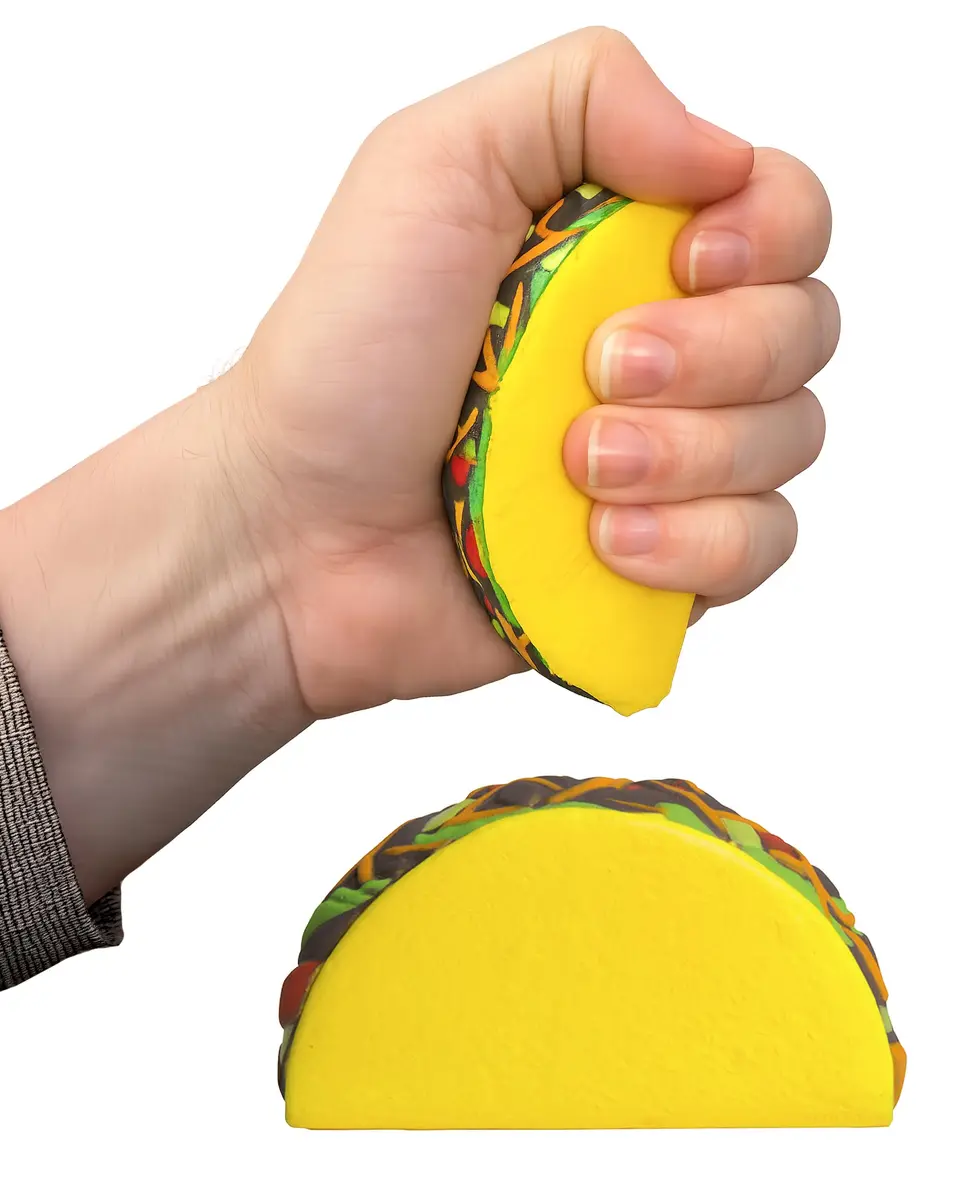 ALPI Taco Foam Stress Ball | Squeeze Toy for Kids & Adults, 4" x 2.25" - main product image