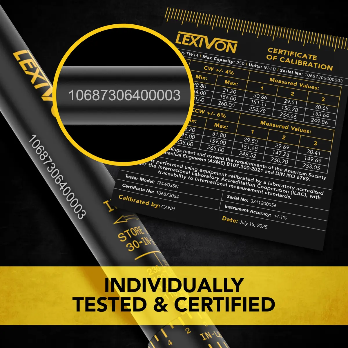 LEXIVON Torque Wrench 1/4-Inch Drive 30-250 IN-LB | Certified Precision & Comfort - view 4