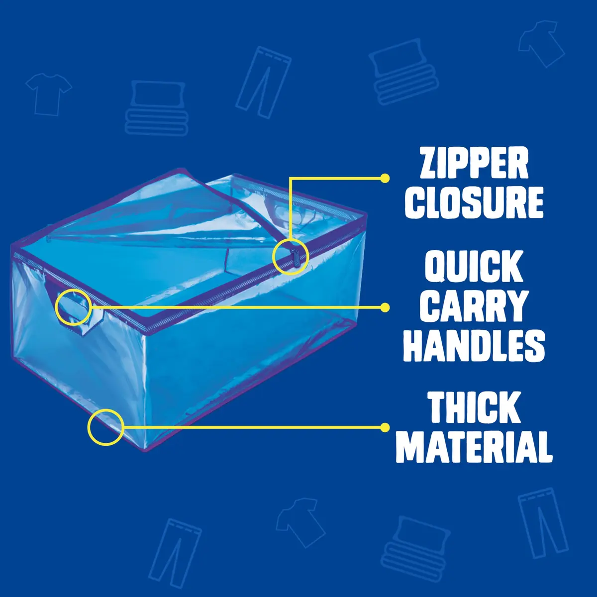 Ziploc Flexible Totes 22 Gallon | Extra Large Reusable Storage Bags with Zipper & Handles - view 4