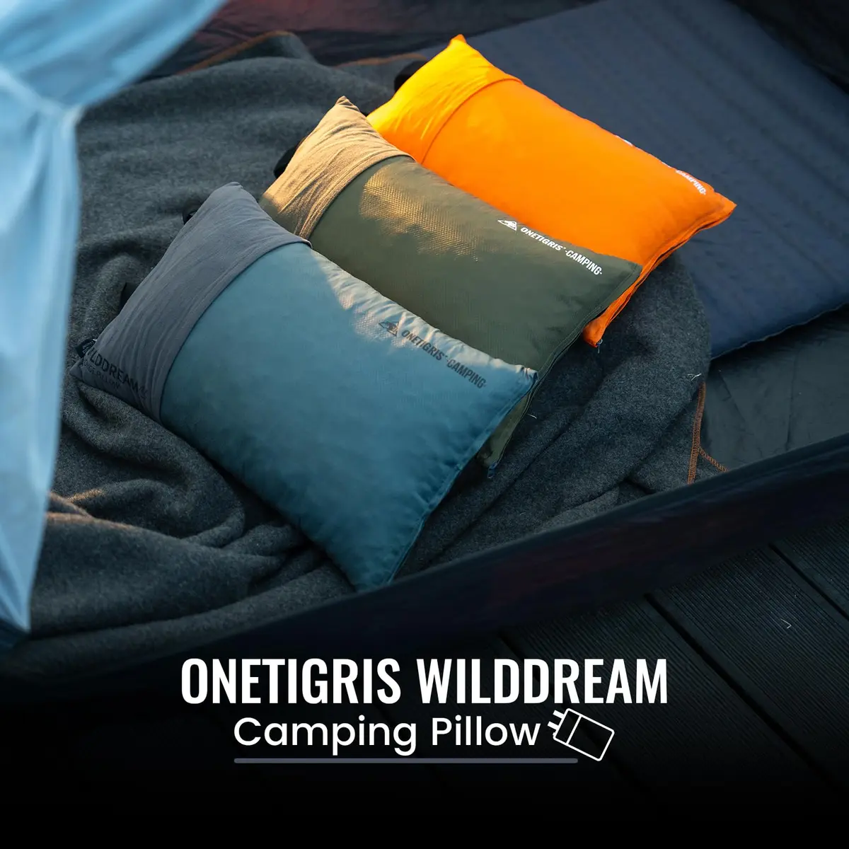 ONETIGRIS Wilddream Camping Pillow Large Orange | Shredded Memory Foam for Backpacking, Travel, Car Trips - view 5